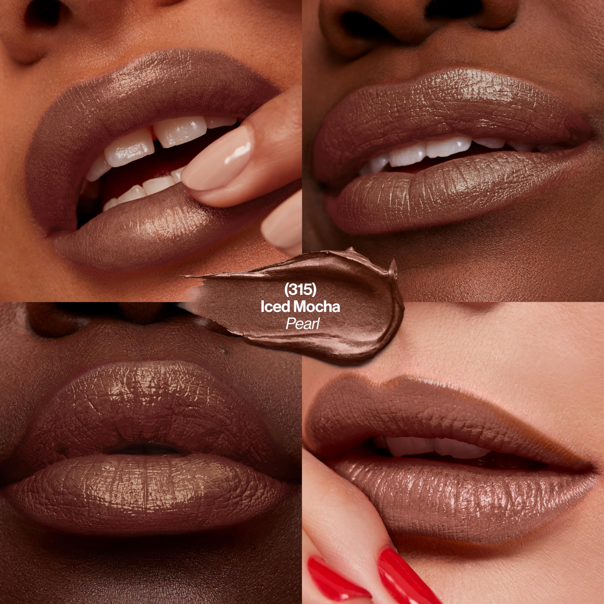 Revlon Super Lustrous Lipstick, High Impact Lipcolor with Moisturizing Creamy Formula, Infused with Vitamin E and Avocado Oil in Nude / Brown Pearl, Iced Mocha (315)