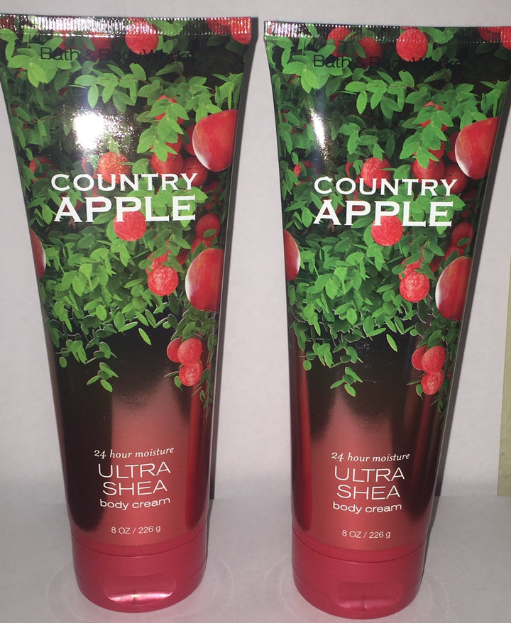 Bath & Body Works Lot of 2 Country Apple Ultra Shea Body Cream 8 oz. each
