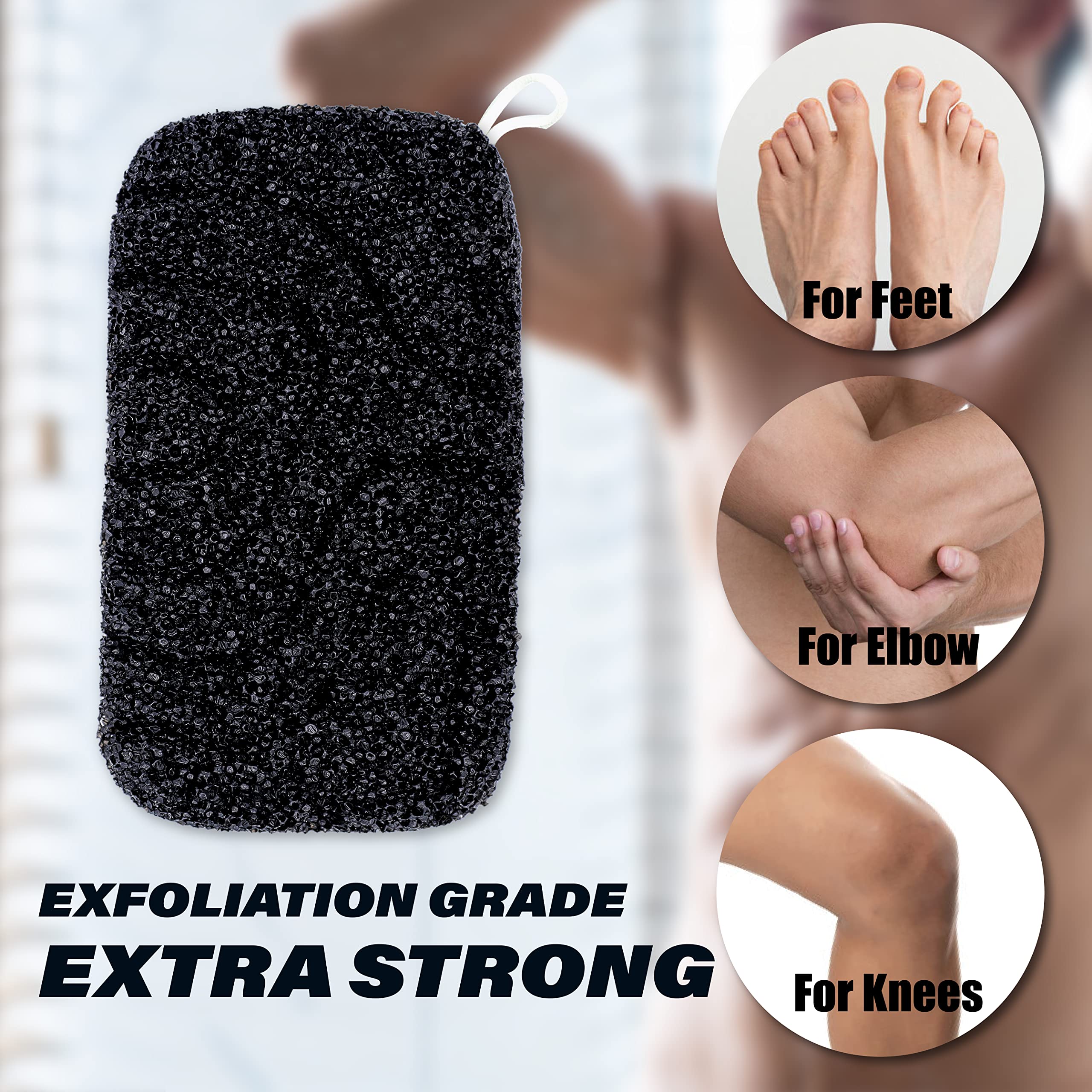 myHomeBody Extra Exfoliating Body Scrubber, Bath Sponge for Women, Loofah Exfoliator for Men, 2pc