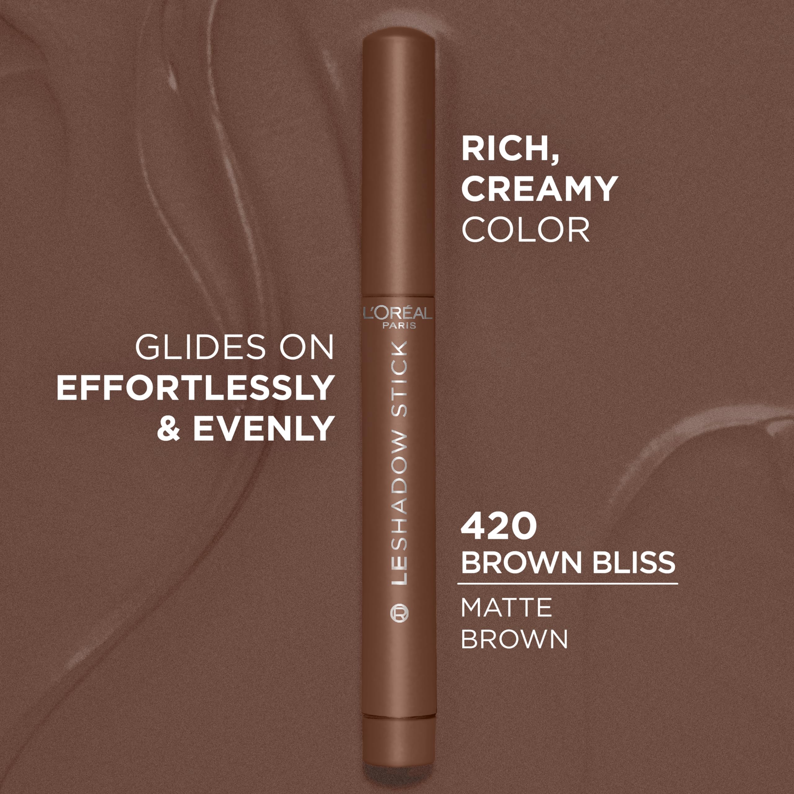 L'Oreal Paris Makeup Le Shadow Stick Eyeshadow, Blendable, Smudge-Resistant, Cream Eyeshadow, Brown Bliss, 0.05 Oz