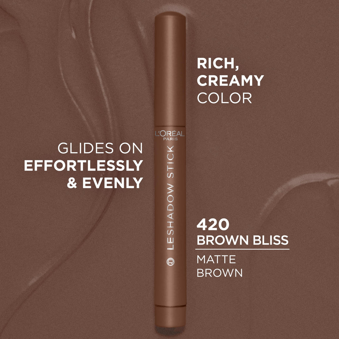 L'Oreal Paris Makeup Le Shadow Stick Eyeshadow, Blendable, Smudge-Resistant, Cream Eyeshadow, Brown Bliss, 0.05 Oz