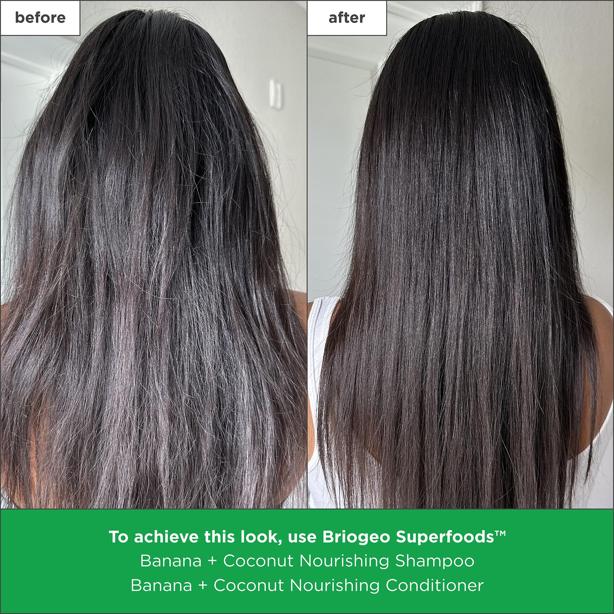 Briogeo Superfoods Banana + Coconut Nourishing Shampoo, Replenish Dull, Dry Hair and Supports Healthy Hair and Scalp, Moisturizing for All Hair Textures, Vegan, Cruelty-Free, 12.5 fl oz