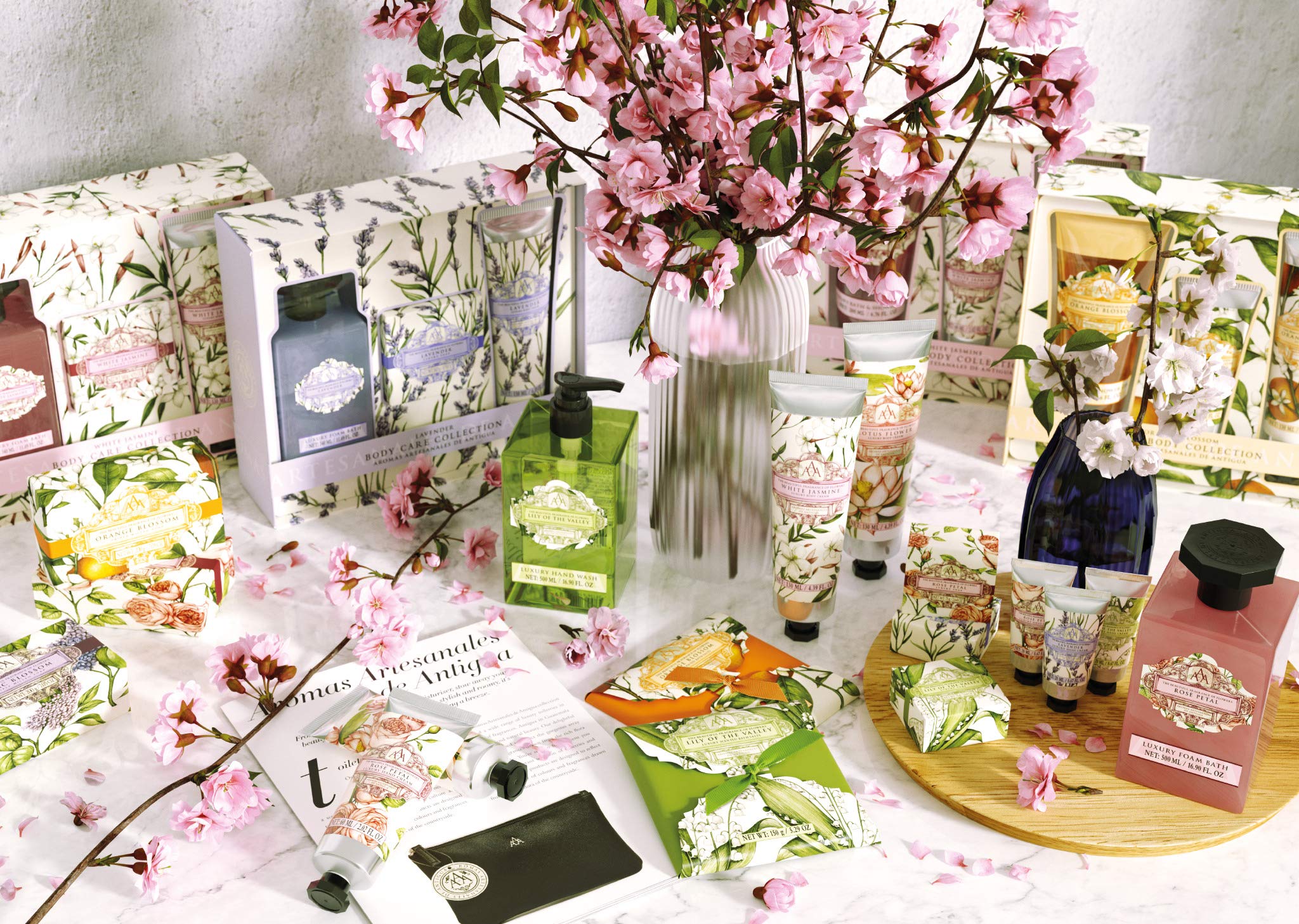 Rose Petals with Somerset Body Care Gift Set Shower Gel, Hand Cream and Body Lotion in a beautiful gift box