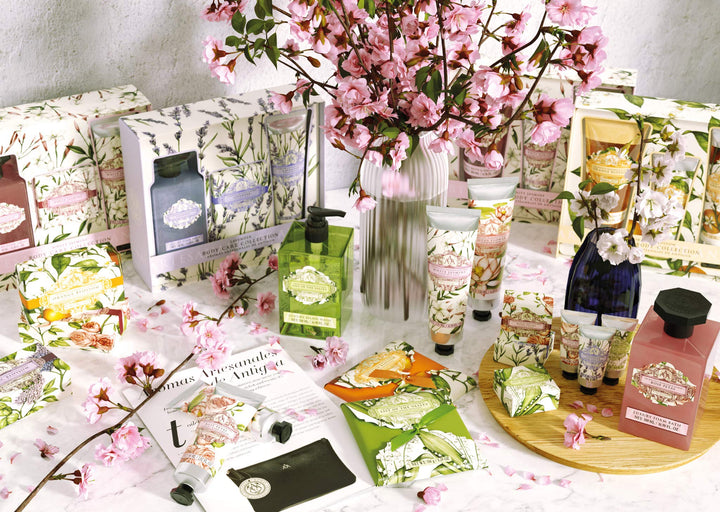 Rose Petals with Somerset Body Care Gift Set Shower Gel, Hand Cream and Body Lotion in a beautiful gift box