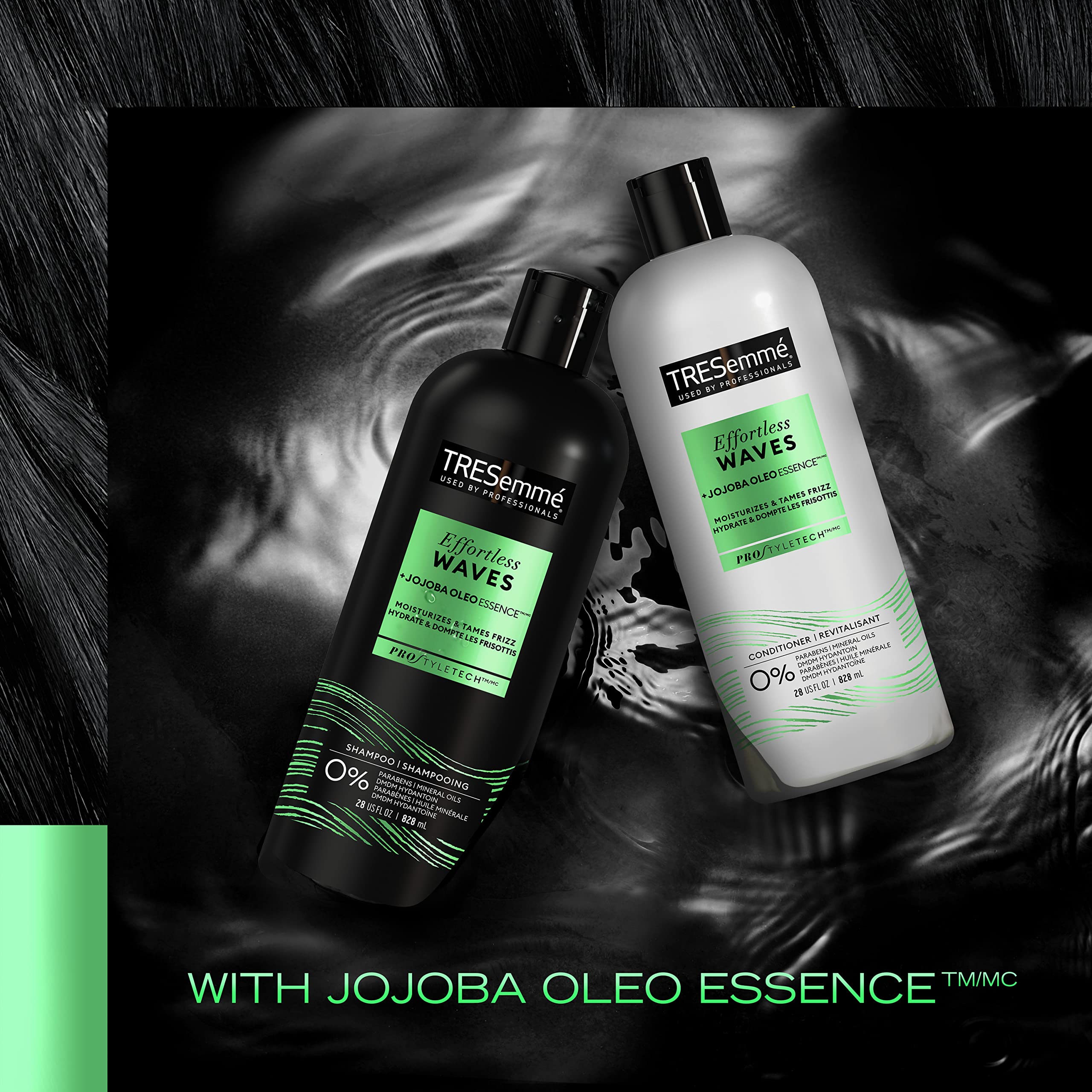 TRESemmé Hydrating Shampoo 4 Count With Jojoba Oleo Essence For Curl Definition And Frizz Protection 28 Oz