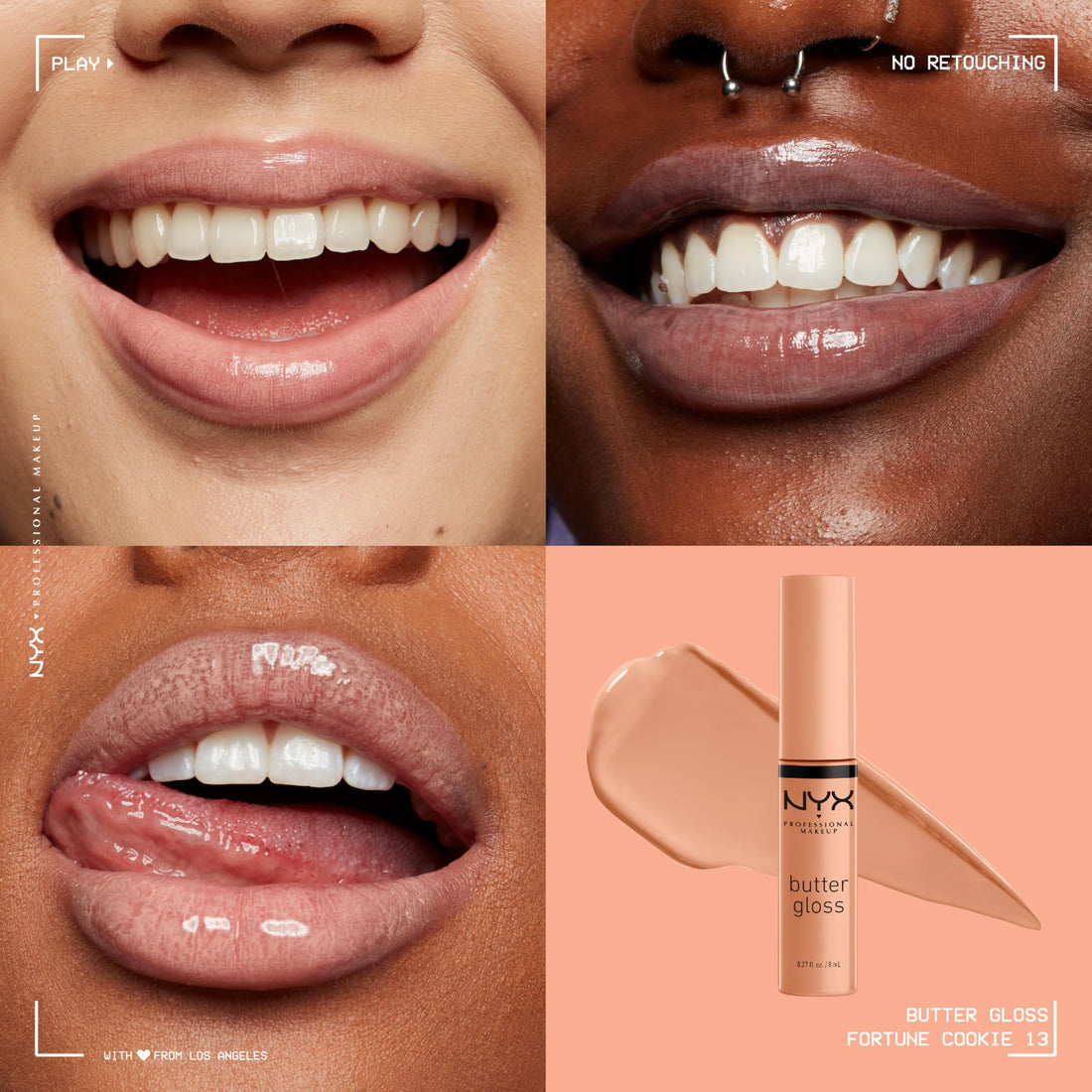 NYX PROFESSIONAL MAKEUP Butter Gloss, Non-Sticky Lip Gloss - Fortune Cookie (True Nude)