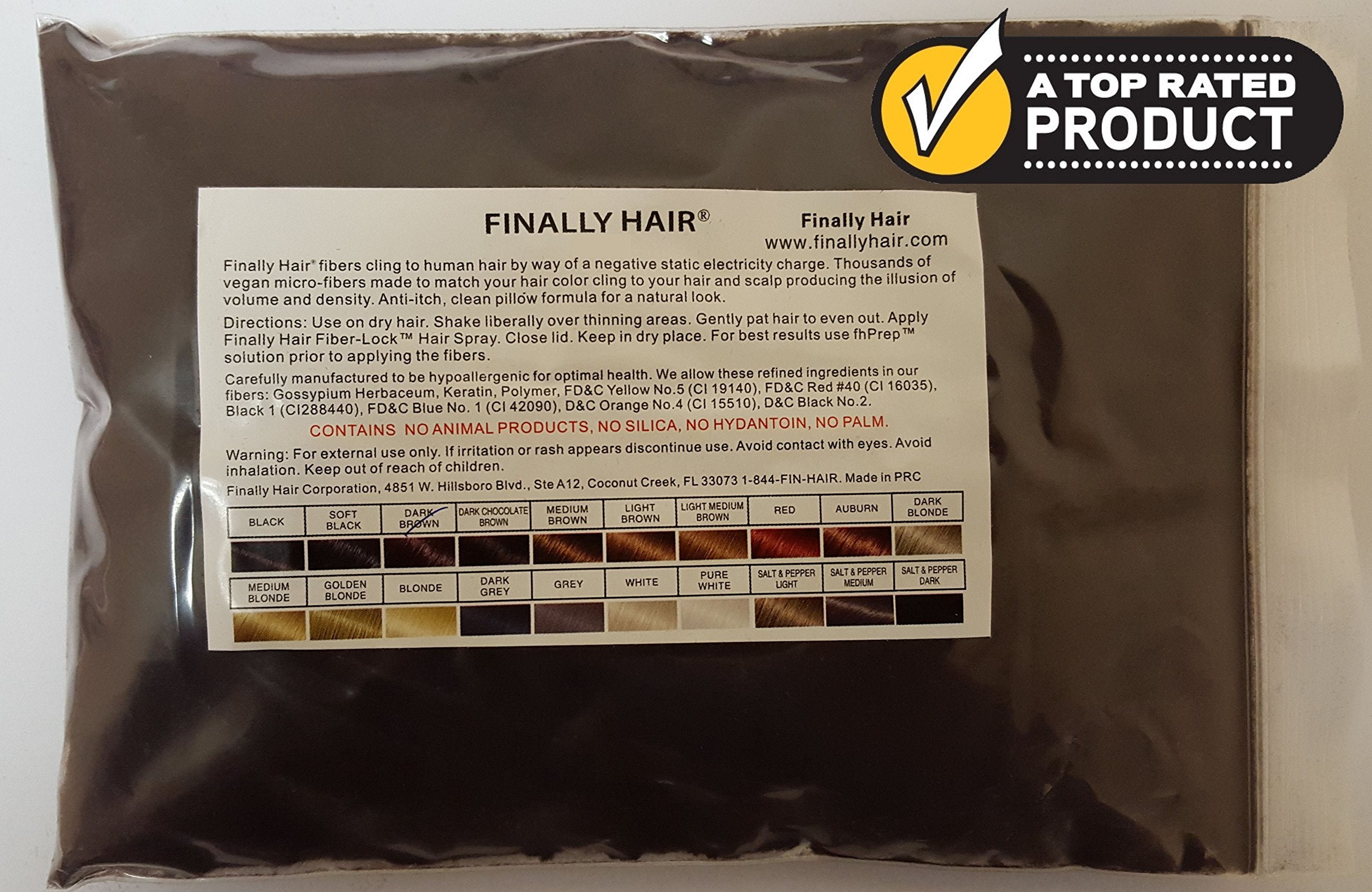 Dark Brown: Finally Hair Building Fiber Refill 100 Grams Dark Brown Hair Loss Concealer By Finally Hair (Dark Brown W/Touch Of Red) Use Dark Chocolate Brown For Darker/No Red