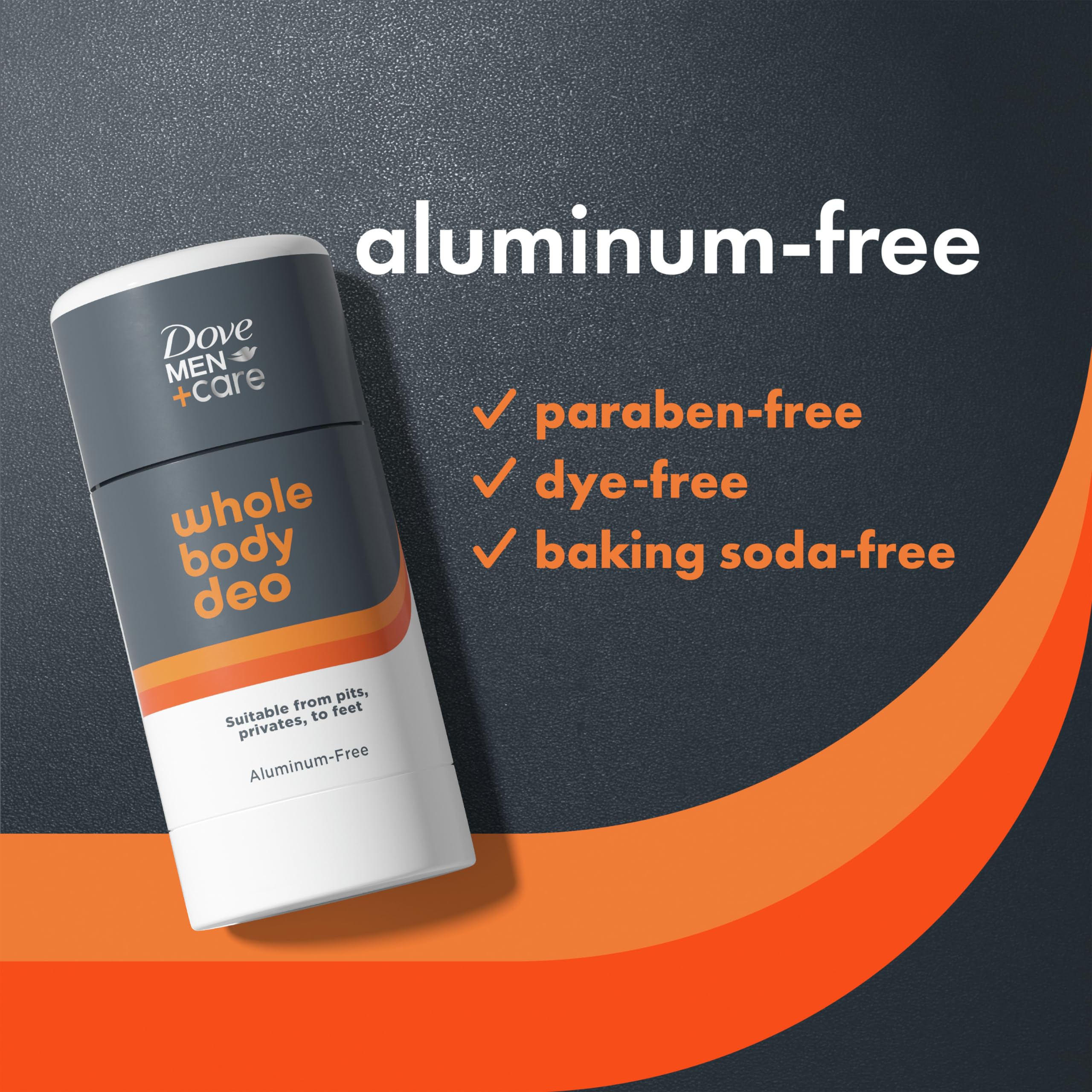 Dove Men+Care Whole Body Deo Aluminum-Free Deodorant Stick Shea Butter + Cedar from Pits, Privates, to Feet with Vitamin E 2.6 oz