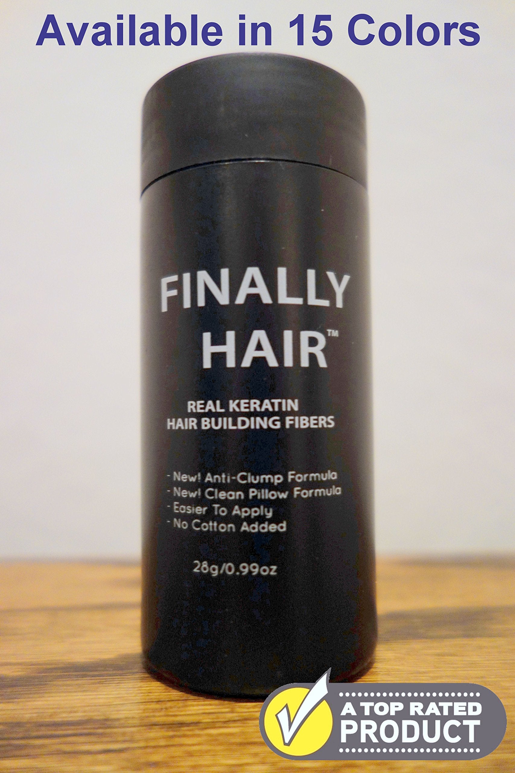 Hair Building Fibers Soft Black Hair Loss Concealer Fiber 28 Gram .99oz Refillable Bottle by Finally Hair by Finally Hair