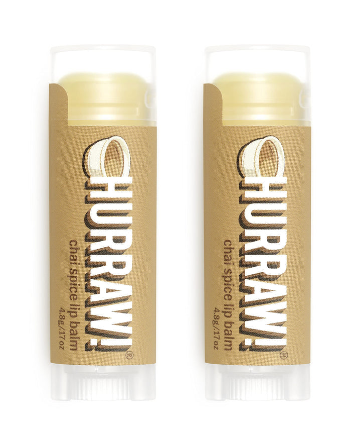 Hurraw! Chai Spice Lip Balm, 2 Pack: Organic, Certified Vegan, Cruelty and Gluten Free. Non-GMO, 100% Natural Ingredients. Bee, Shea, Soy and Palm Free. Made in USA