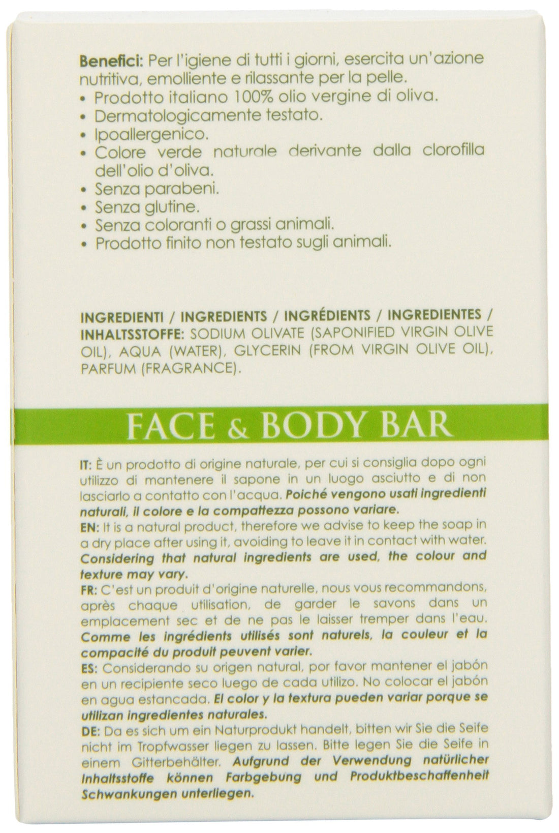 Olivella Face and Body Soap, Scented All-Natural 100% Virgin Olive Oil from Italy, 5.29-Ounce Bars (Pack of 12)