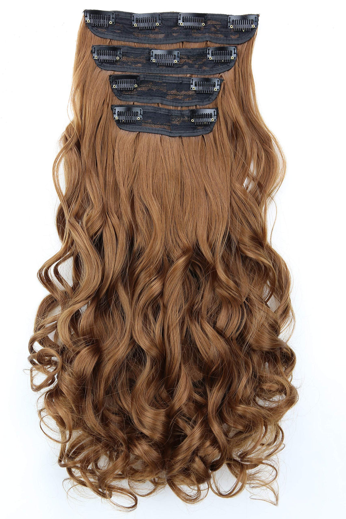 PRETTYSHOP XXL 24 4 pcs Full Head Set Clip In Hair Extensions Hairpiece Heat-Resisting Light Brown CES304-1