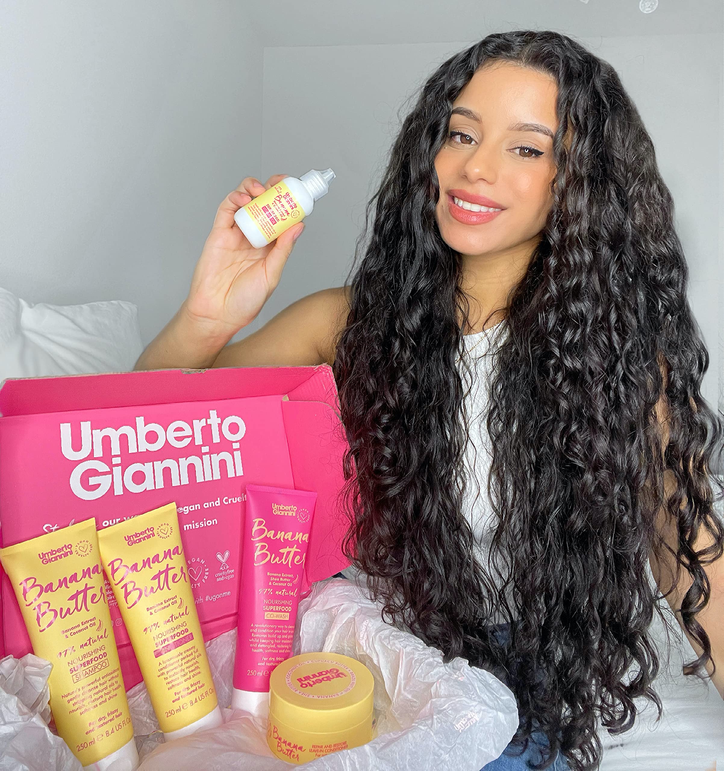 Umberto Giannini Banana Butter Nourishing Superfood Conditioner, Vegan & Cruelty Free Moisturising Formula for Dry, Textured or Frizzy Hair