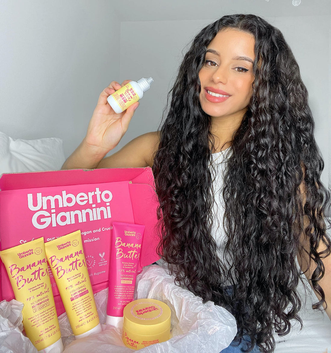 Umberto Giannini Banana Butter Nourishing Superfood Conditioner, Vegan & Cruelty Free Moisturising Formula for Dry, Textured or Frizzy Hair