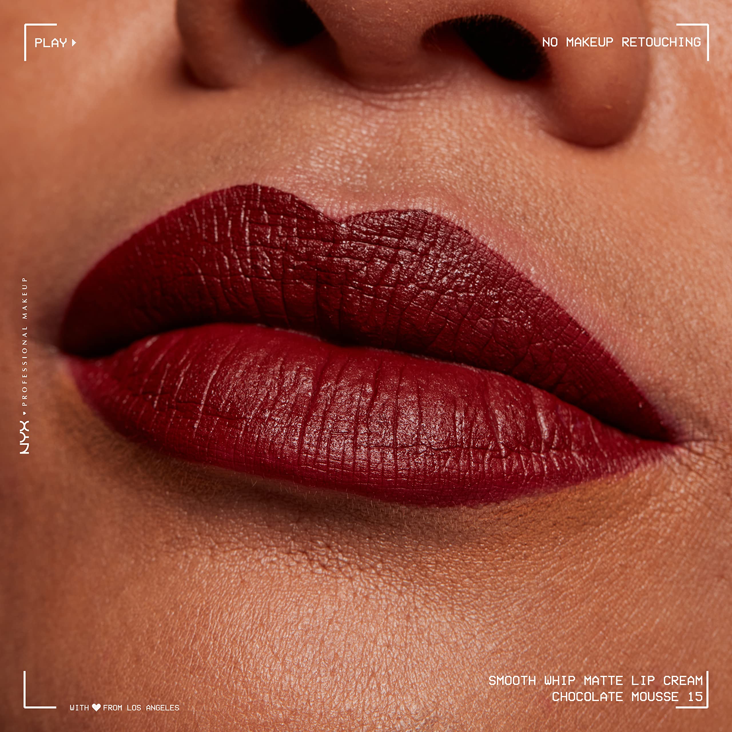 NYX PROFESSIONAL MAKEUP Smooth Whip Matte Lip Cream, Long Lasting, Moisturizing, Vegan Liquid Lipstick - Chocolate Mousse (Deep Red Brown)