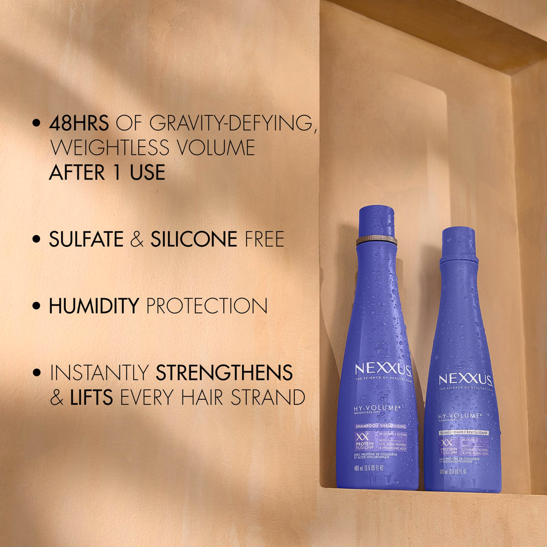 Nexxus Hy-Volume Weightless Lift Conditioner For Flat & Limp Hair Protein Fusion with Collagen Protein & Hyaluronic Acid for 48 Hours of Volume 13.5 Fl Oz