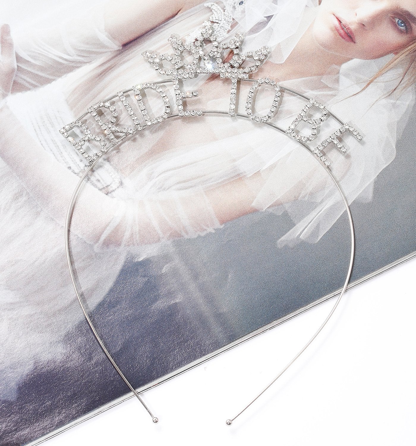 DAXI Bride To Be Crown-S: Glittering Bridal Tiaras Bride To Be Tiaras Rhinestone Bridal Shower Headbands Bachelorette Party Crowns Bridal Accessories Wedding Favors (Silver)