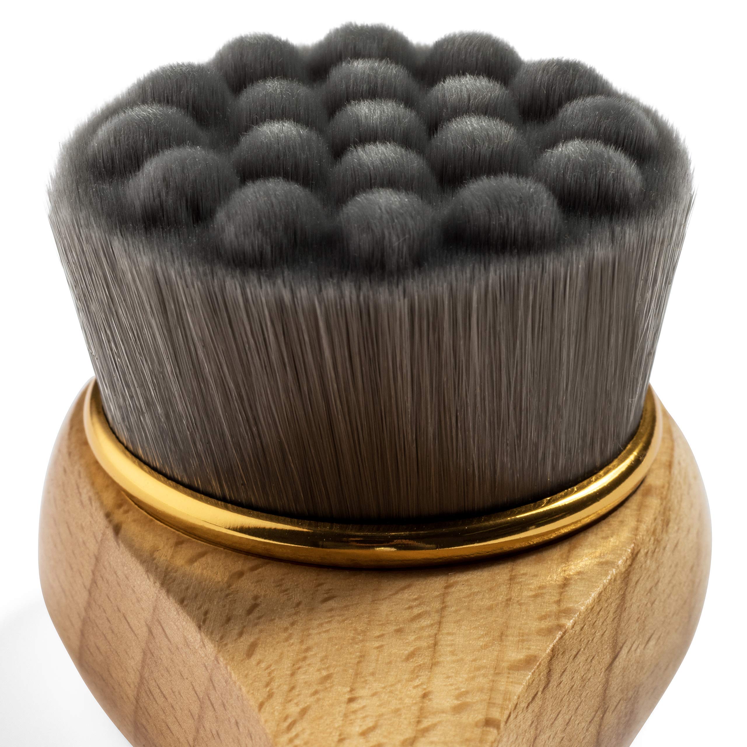 GranNaturals Manual Facial Cleansing Brush - Soft Bamboo Fibers - Skin Cleanser & Scrubber For Applying Face Mask, Acne Washing, Daily Deep Pore Cleaning - Men And Women