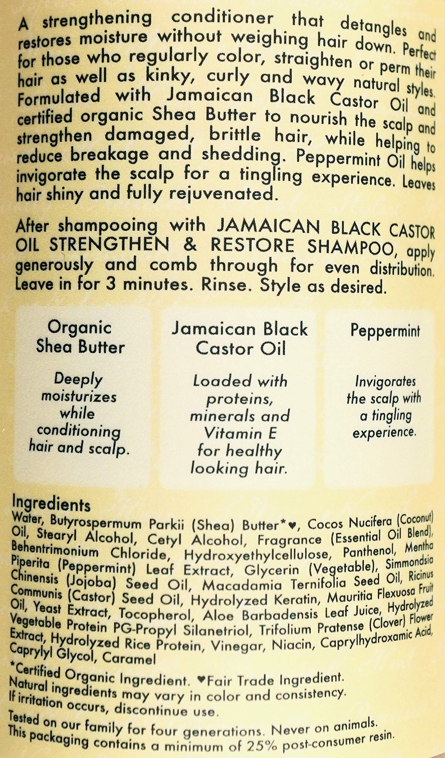 Shea Moisture Jamaican Black Castor Oil Strengthen & Restore Conditioner, 33.8 fl oz