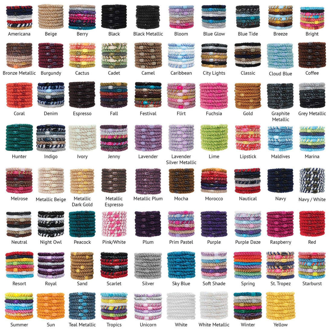 L. Erickson Ponytail Holders - Set of Eight - Hunter by L. Erickson