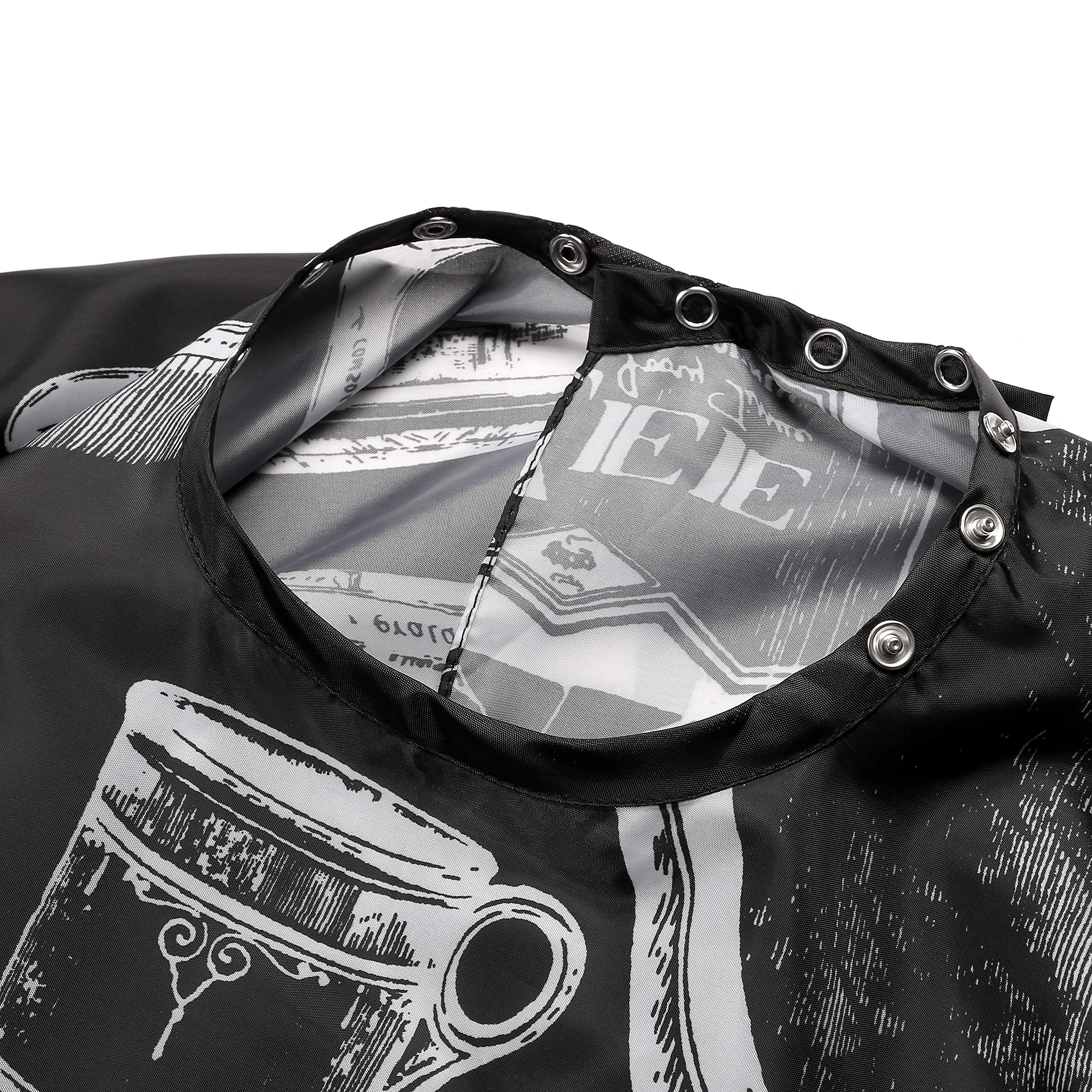 Borogo Borogo Professional Waterproof Hair Styling Cape Nylon Haircuting Salon Cape Gown Hair Salon with Snap Closure - 50 x 60 Black