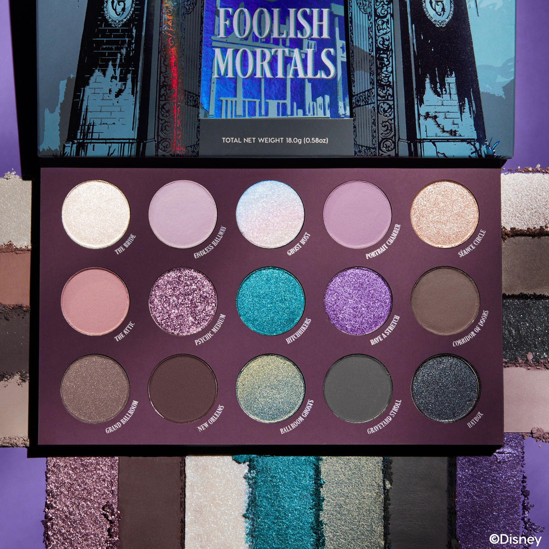 ColourPop x Haunted Mansion Foolish Mortals Eyeshadow Palette - Eye Makeup Palette with Matte, Metallic, Matte Sparkle & Pearlescent Finishes - High-Pigment, Long Lasting Formula (0.58 oz)