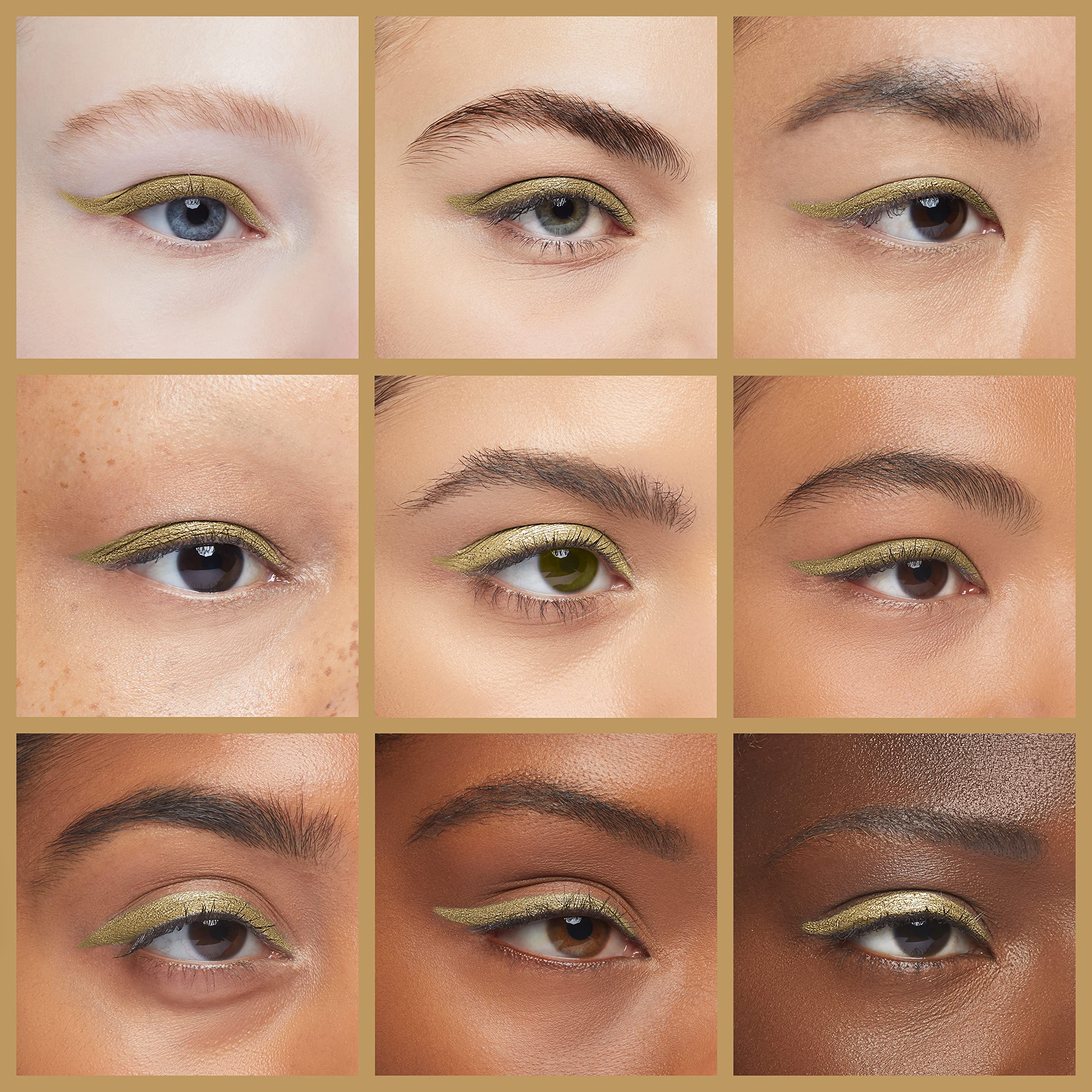 Ruby Kisses Pencil Eyeliner, Retractable Eyeliner, Waterproof, Smudge-Proof Eye Makeup, High Pigmented, 24H Long Lasting Eyepencil (Metallic Gold)