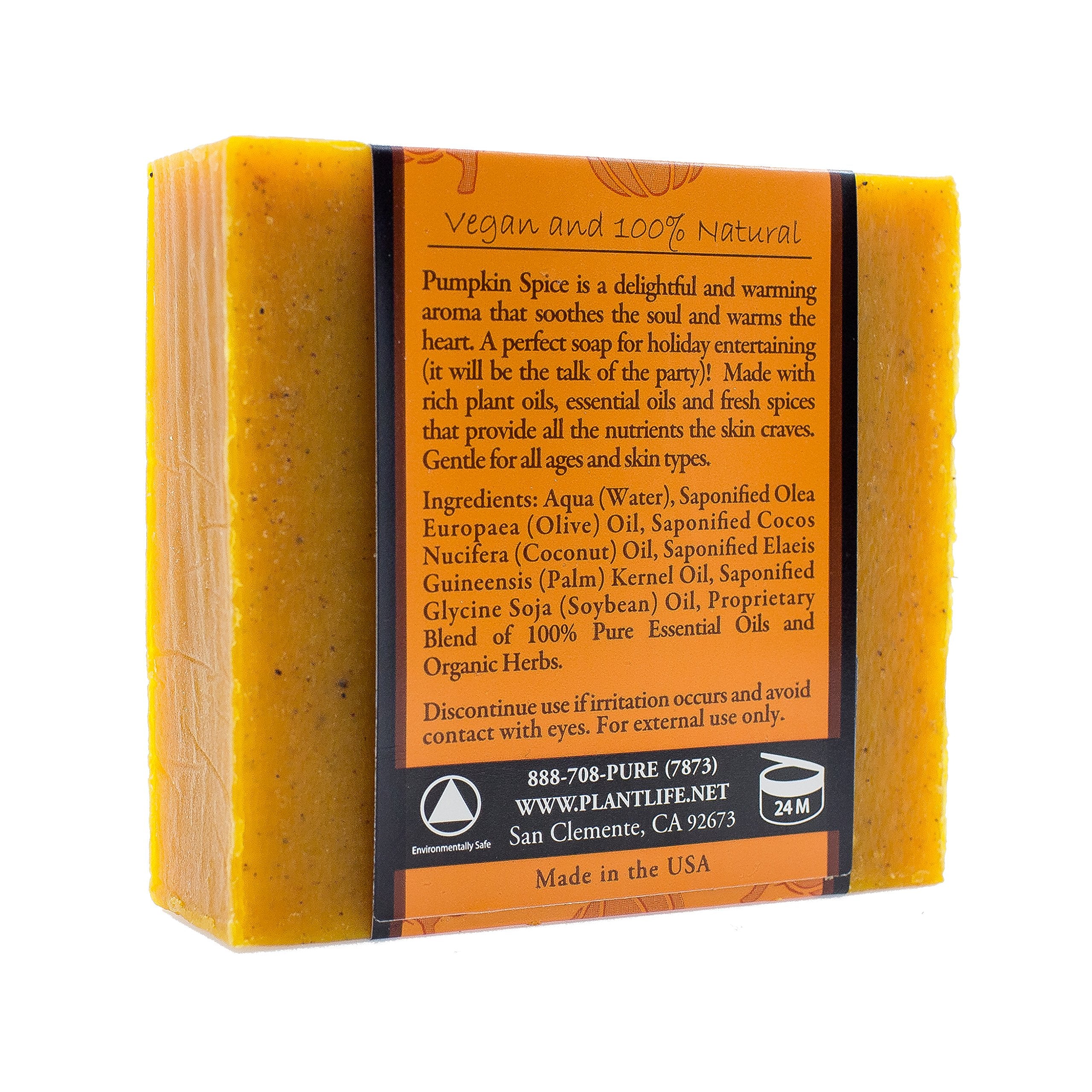 Pumpkin Spice 100% Pure & Natural Aromatherapy Herbal Soap- 4 oz (113g)
