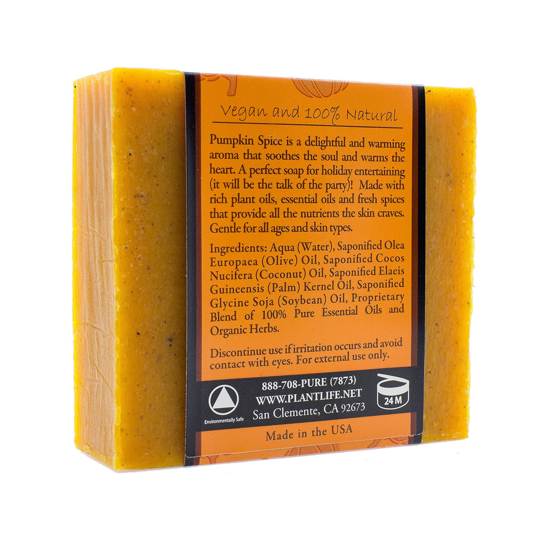 Pumpkin Spice 100% Pure & Natural Aromatherapy Herbal Soap- 4 oz (113g)
