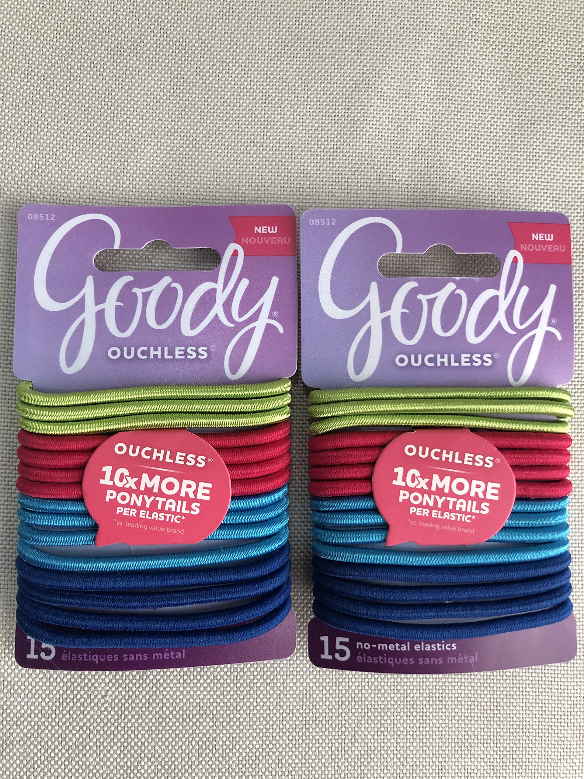 Goody Corporate Ouchless Elastic, Metallic Attitude, 15 Count