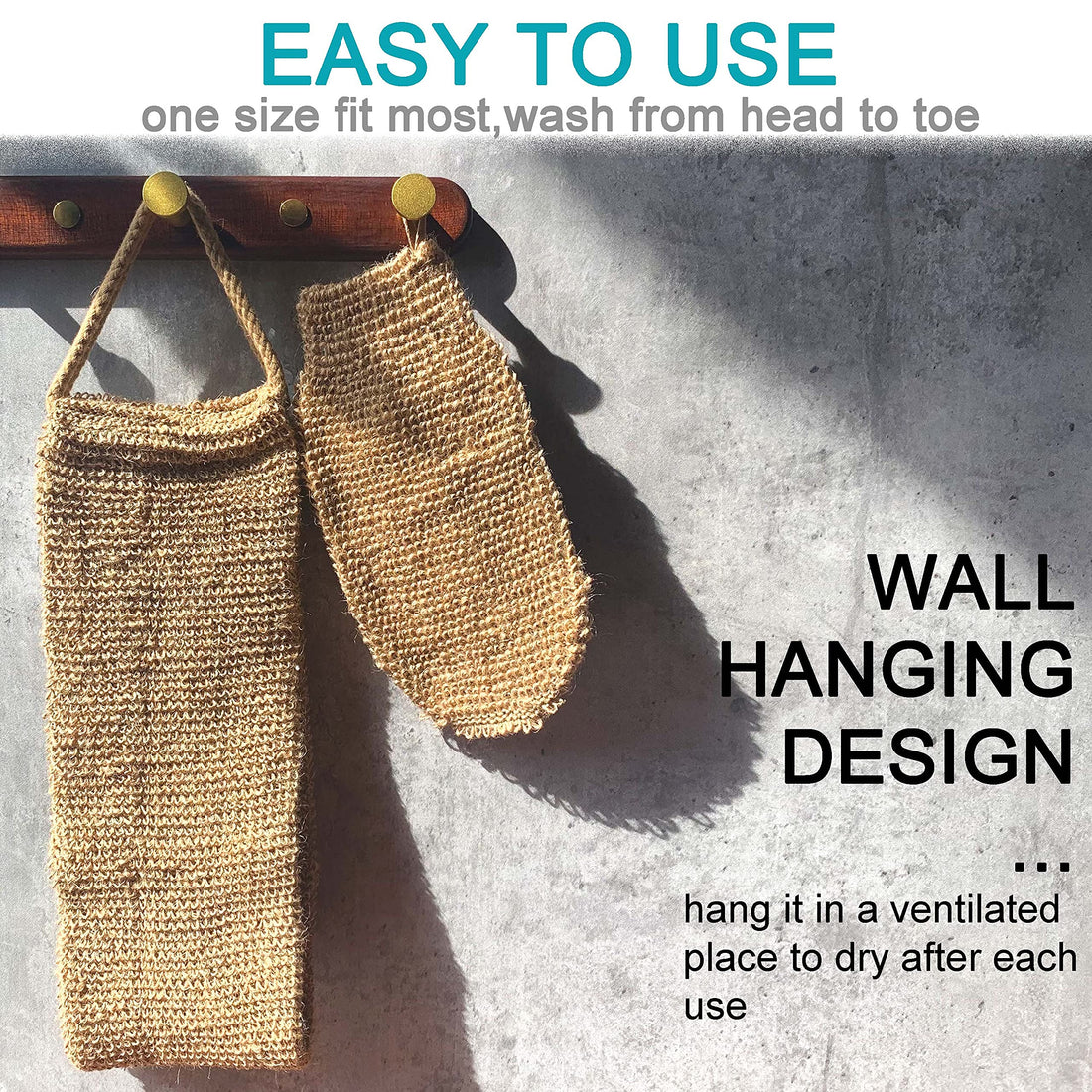 4 Pack 100% Natural Exfoliating Hemp Glove Mitt Mitten - Bath Sponge Scrubber Remove Dead Skin - Deep Clean & Invigorate Your Skin - Machine Wash and Dry - Double Sided Available