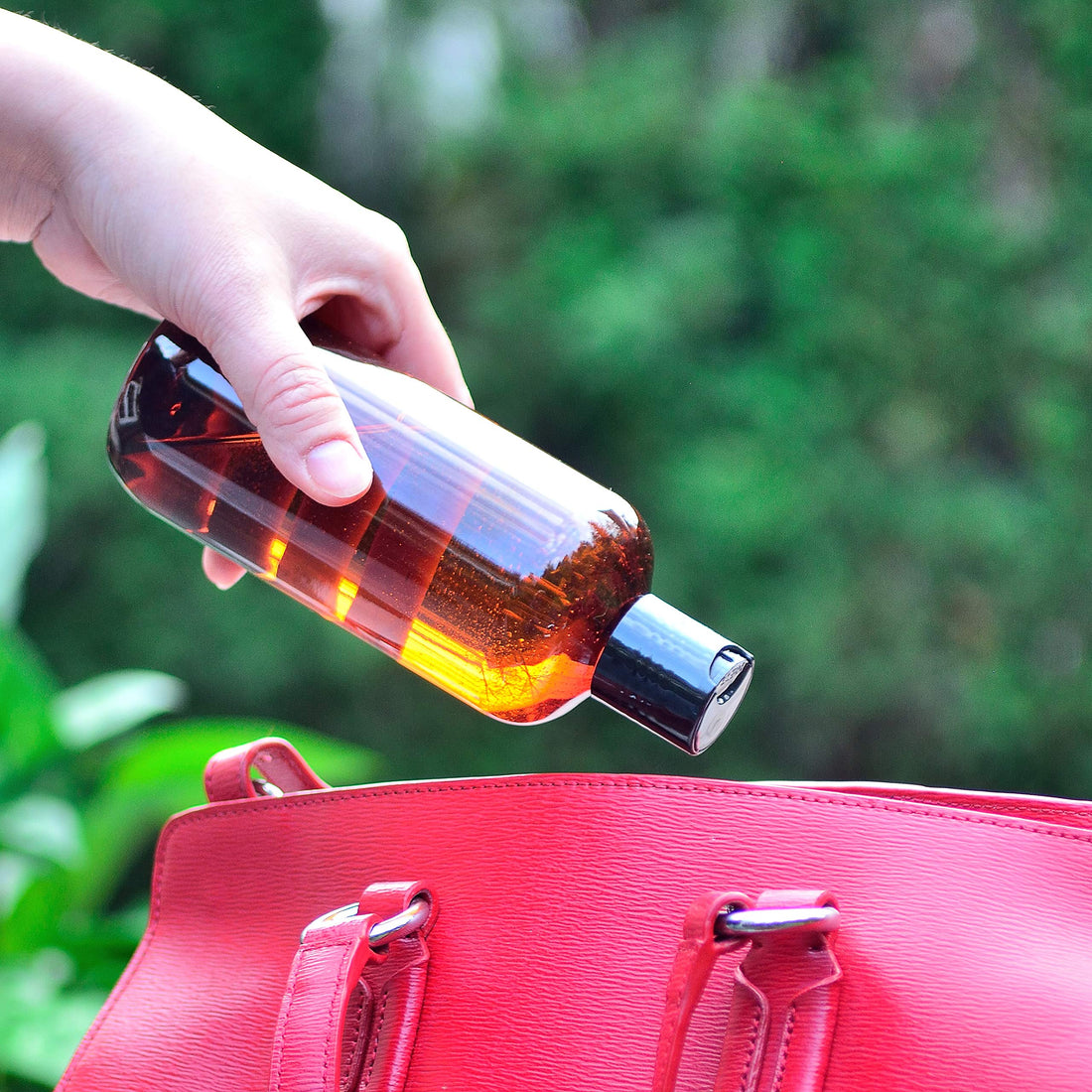 Youngever 10 Pack Plastic Empty Bottles with Disc Cap 8 Ounce, Refillable Cosmetic Bottles, Squeeze Containers for Shampoo, Liquid Body Soap, Lotion, Cream (Amber)