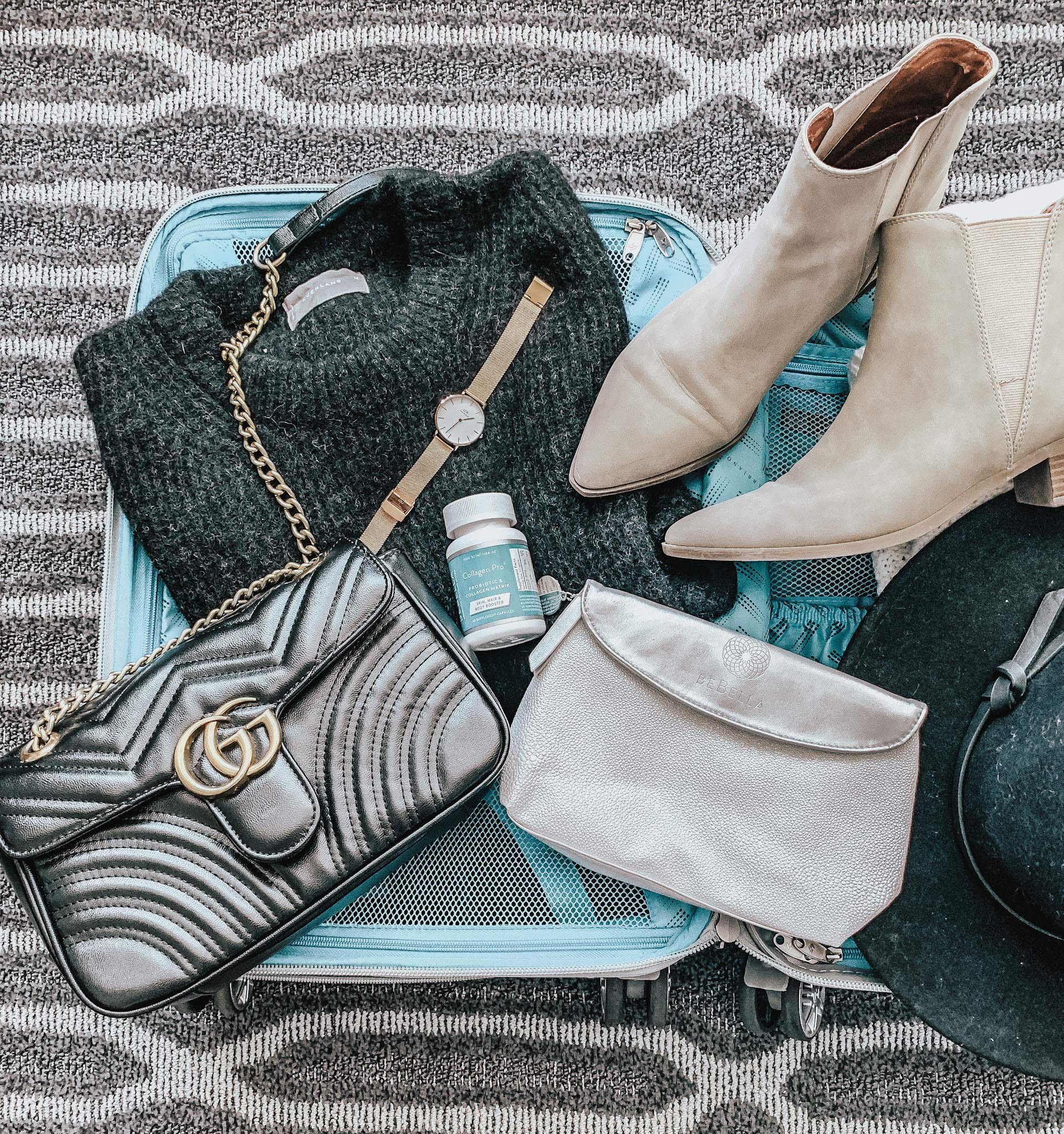 Bebella Collagen Pro- Probiotics & Collagen Peptides I Improve Gut & Skin Barrier Reduces Inflammation, Supports Healthy Skin, Hair & Nails w/Zinc VIT C Hyaluronic Acid 60 Capsules