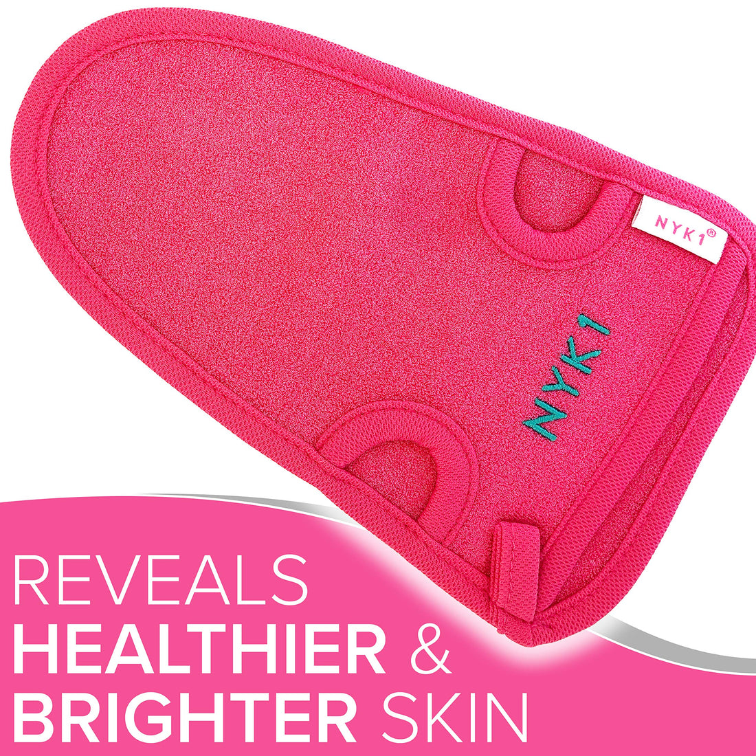 Exfoliating Body Scrub Exfoliator Glove - Eraser Mitt Loofah, Dry Dead Flakey Skin Tan Scrubbing Remover Cleansing Gloves for Bath, Shower, Spa Brush Soap Wash Exfoliate Arms Legs Face Cloth (Pink)