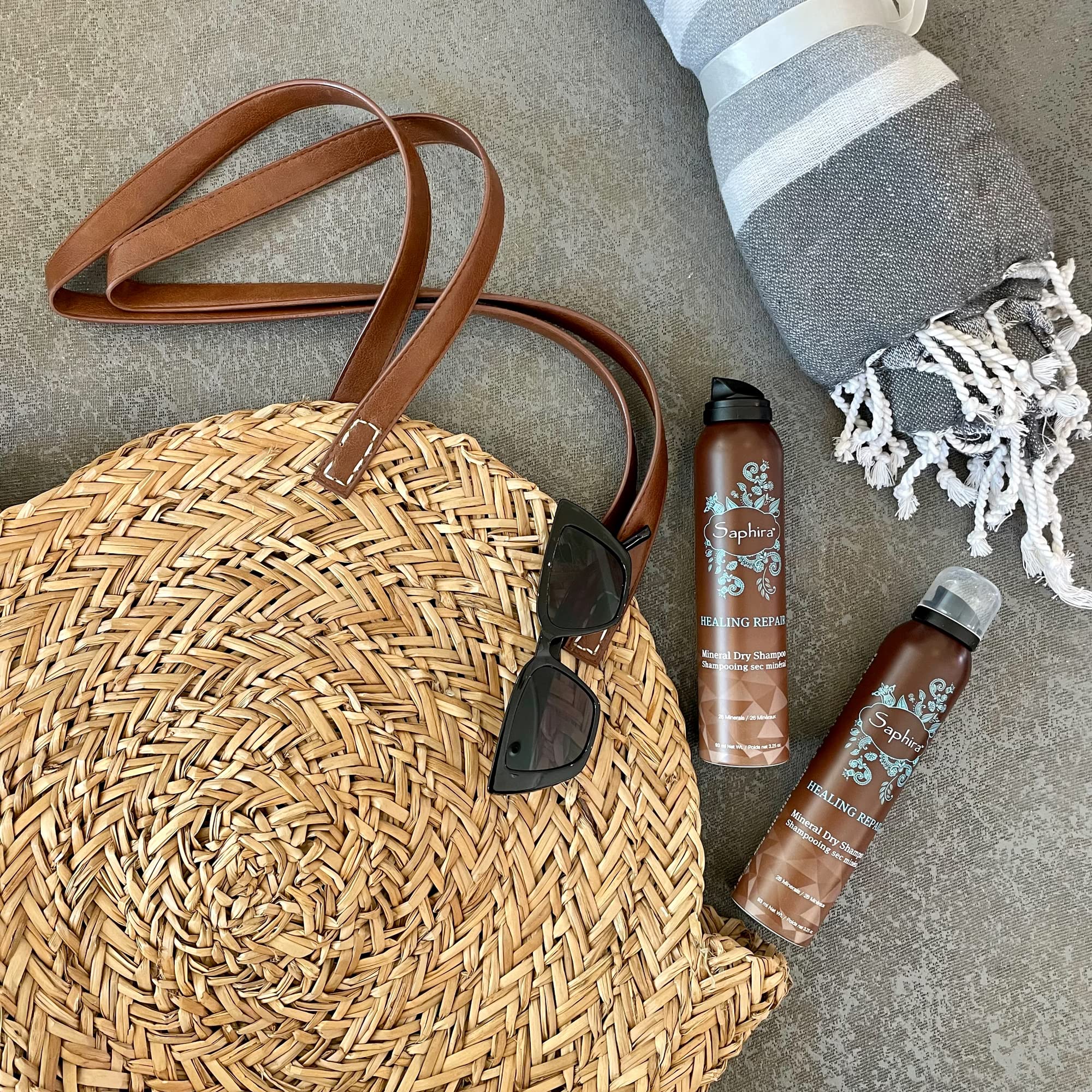 Saphira Mineral Dry Shampoo, Healing Formula, Repairs Dry and Damaged Hair, Absorbs Oil and Keeps Hair Healthy Without Any Residue, Sulfate-Free, Paraben-Free, 3.25 Ounce