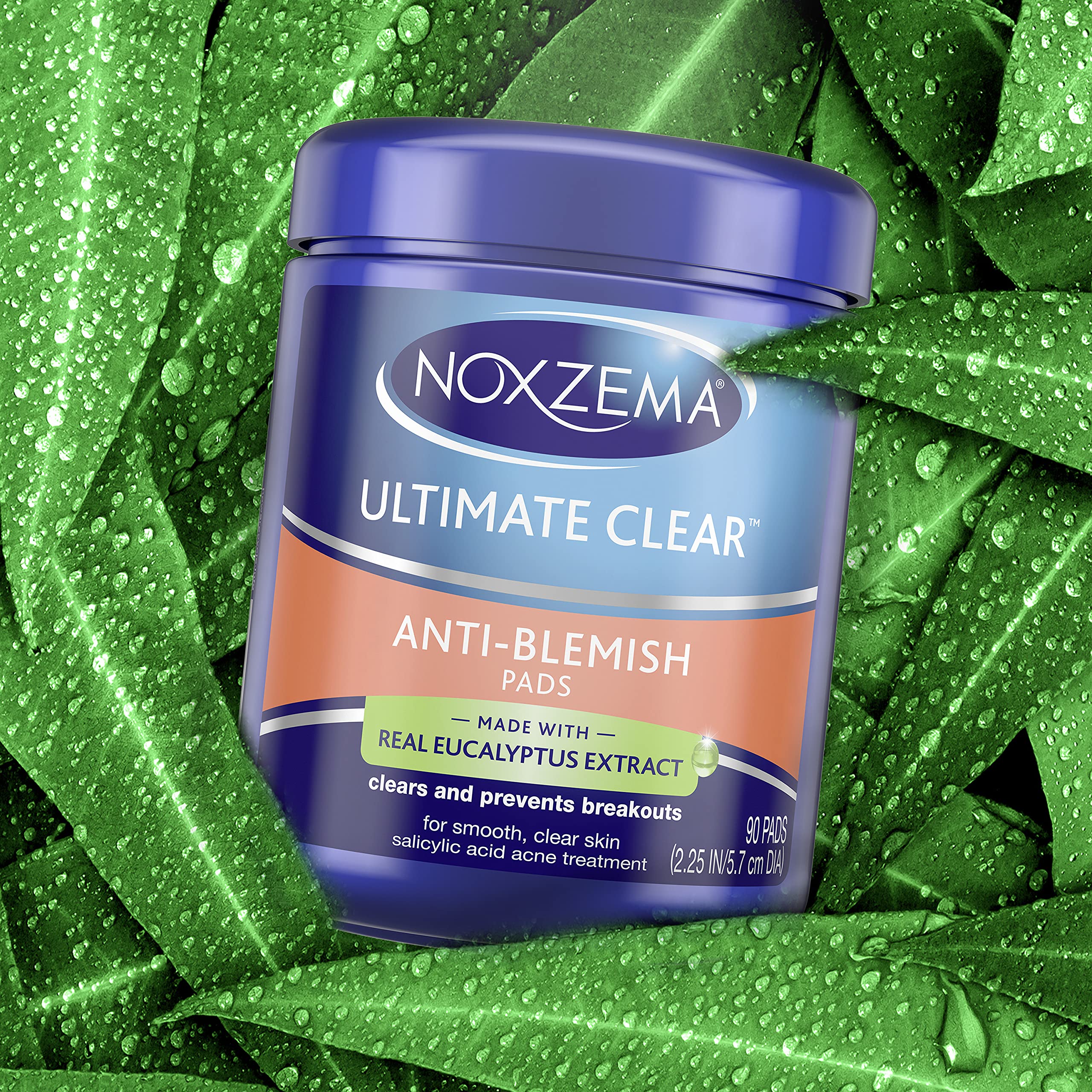 Noxzema Ultimate Clear Face Pads Clears & Prevents Acne Anti-Blemish Made with Over 60% Alcohol 90 Count