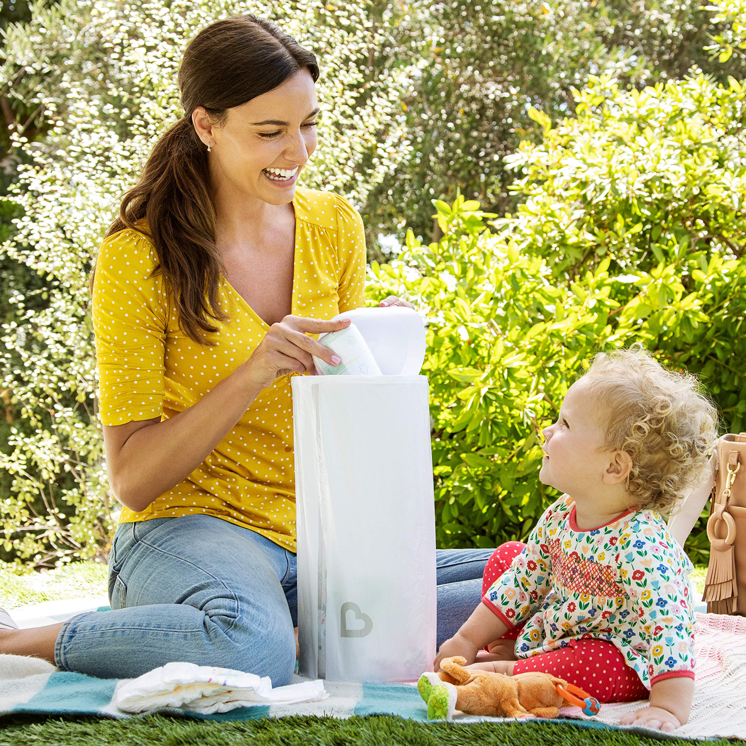 Munchkin® Toss™ Portable Disposable Diaper Pail, Holds up to 30 Newborn Diapers, 1 Pack, White