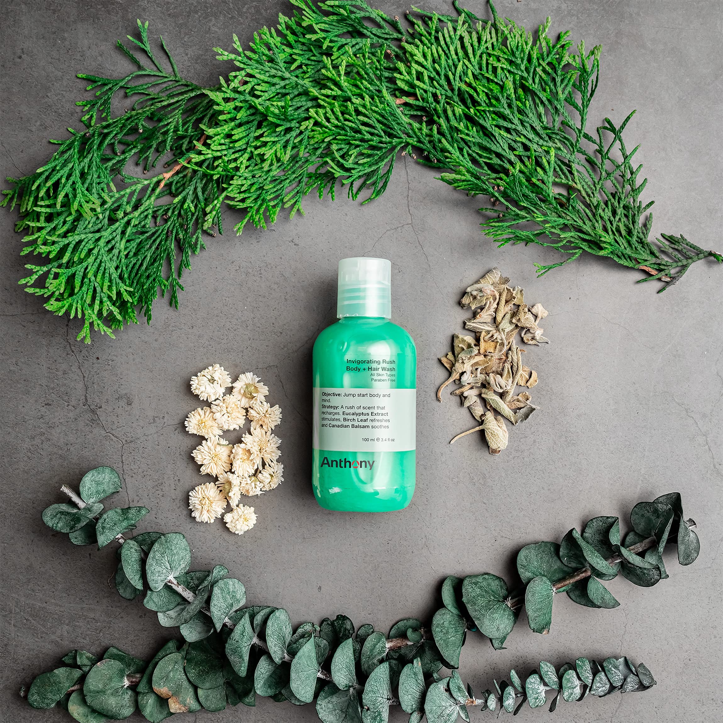 Anthony Invigorating Rush Hair plus Body Wash, 3.4 oz.