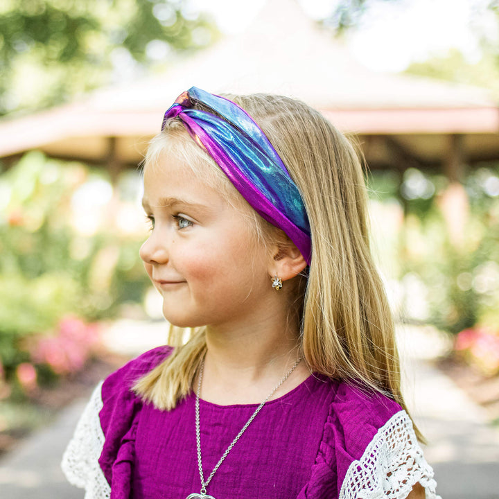 FROG SAC 6 PCS Mermaid Knotted Headbands For Girls, Little Girl Hair Accessories, Kids Knot Headwraps, Criss Cross Turban Head Wraps, Mermaid Headband Party Favors, Hairbands Metallic Hair Bands