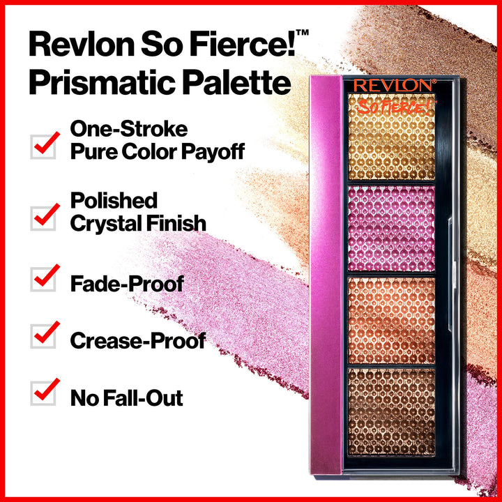 Revlon So Fierce Prismatic Eyeshadow Palette, Eye Makeup, Ultra Creamy Pigmented in Blendable Matte & Pearl Finishes, 964 Clap Back, 0.21 oz