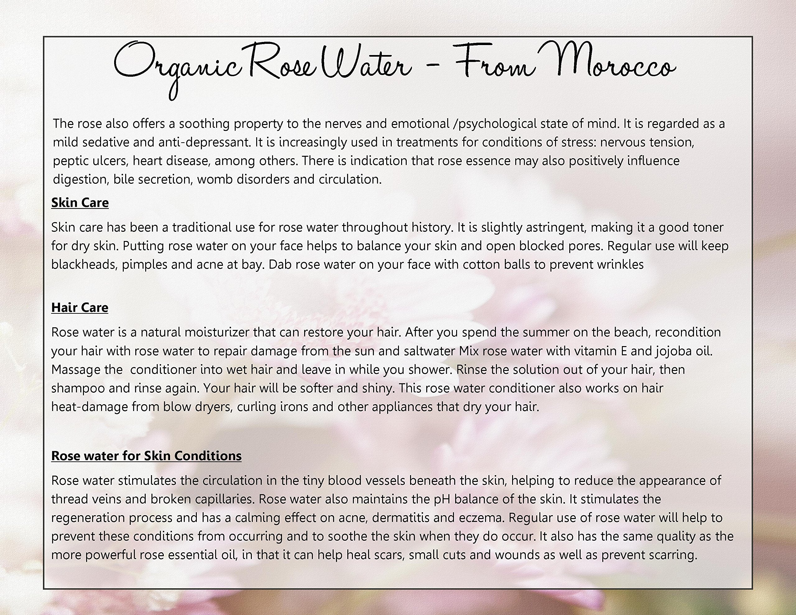 Sweet Essentials Pure Organic Moroccan Rose Water, 120ml | Imported From Morocco | (Also Edible) Rich In Vitamin A And C, It Is Packed With Natural Antioxidants And Anti Inflammatory Qualities