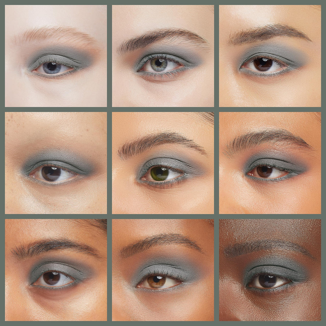 Pure Ziva Spruce Matte Deep Green Blue Grey Gray Pressed Powder Single Vegan Eyeshadow; Talc, Paraben & Cruelty Free
