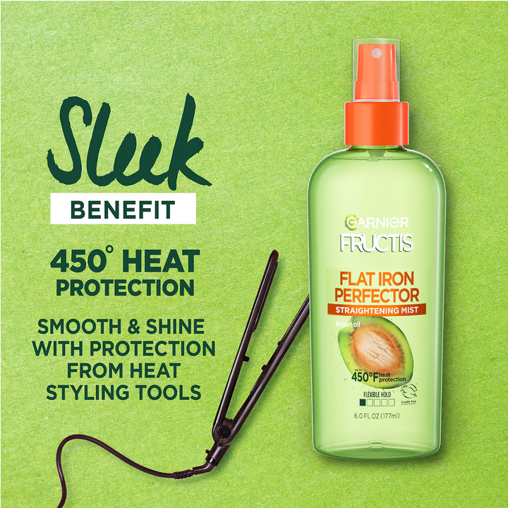 Garnier Fructis Style Flat Iron Perfector Straightening Mist, Sleek , 6 Fl Oz