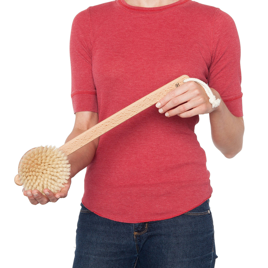 Oiled Beechwood with Pig Bristle : Bürstenhaus Redecker Natural Pig Bristle Bath Brush with Oiled Beechwood, 18-1/2-Inches