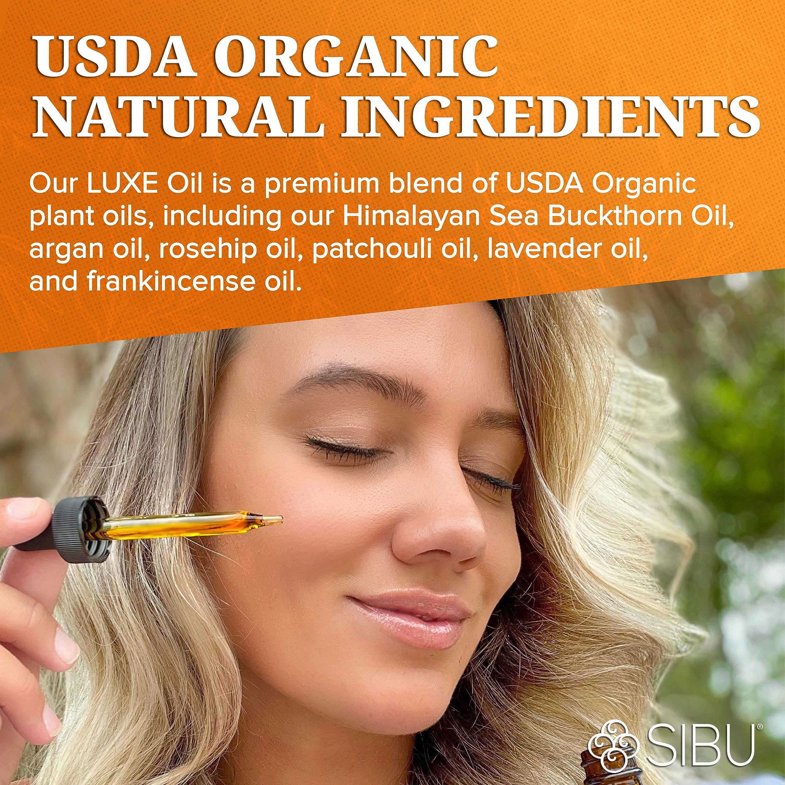 Face Oil Hydrating Organic Topical Skin Serum. Contains Vitamins E, A and C, Rosehip, Argan, Sea.