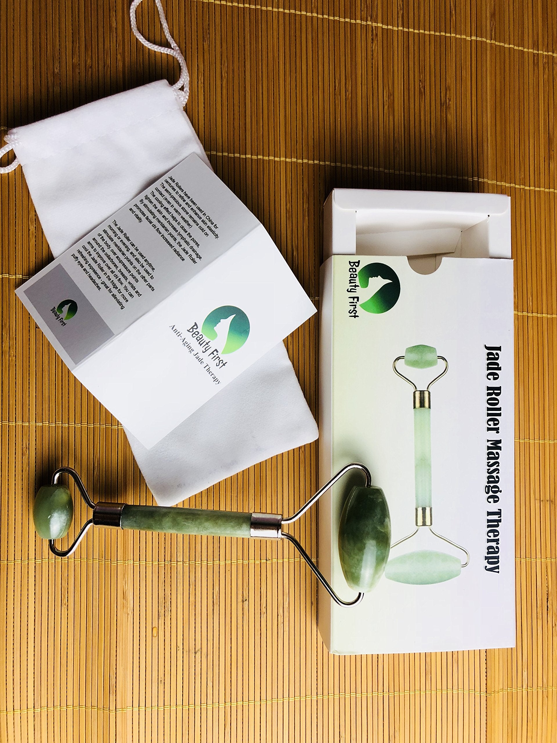 Jade Roller Therapy 100% Natural Jade Facial Roller Double Neck Healing Slimming Massage