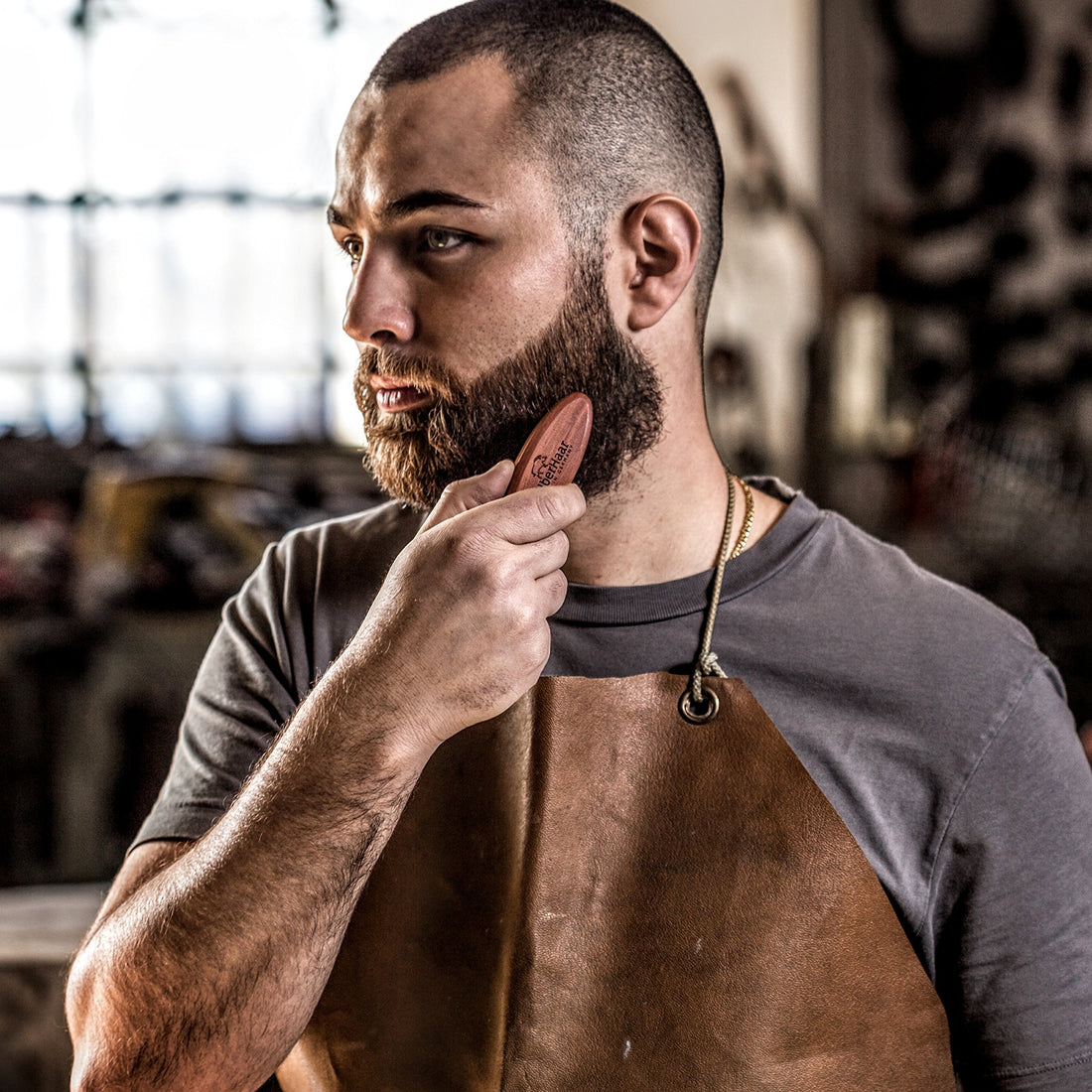 ZilberHaar Soft Pocket Beard Brush – 100% Boar Bristles with Firm Natural Hair – Best Beard and Skin Care for Men and Beard Grooming – Pocket Size and Travel Friendly – German Quality