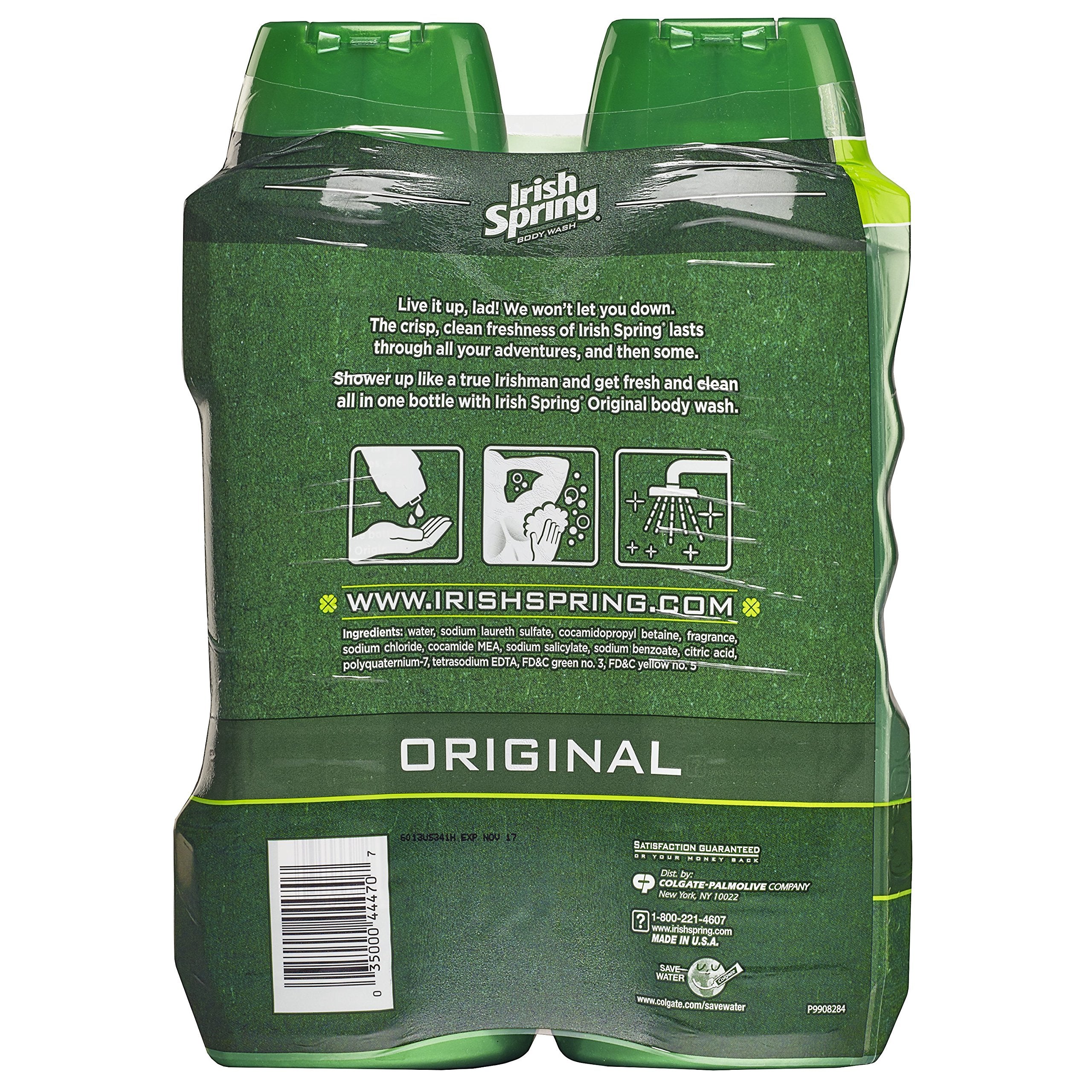 Irish Spring Body Wash for Men, Original- 18 ounce (2 count)