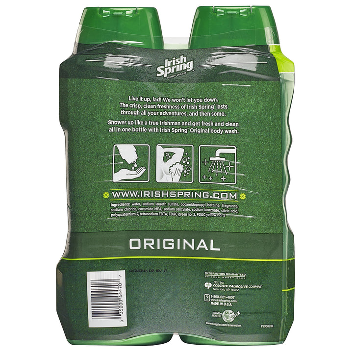 Irish Spring Body Wash for Men, Original- 18 ounce (2 count)