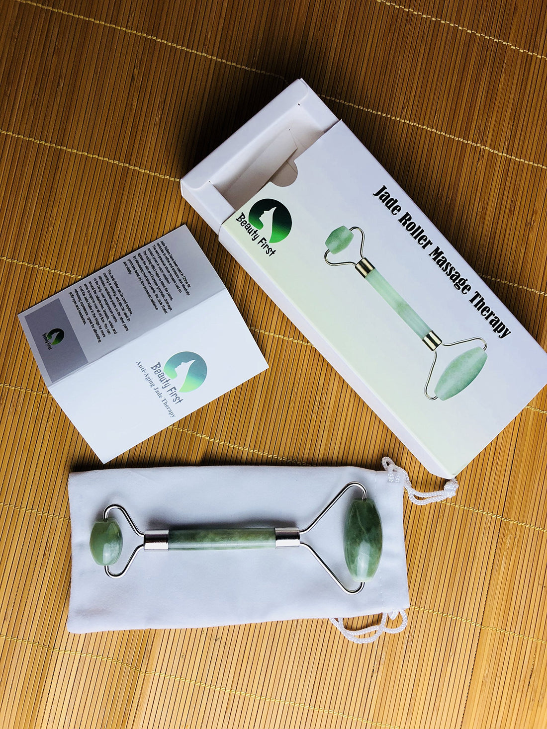 Jade Roller Therapy 100% Natural Jade Facial Roller Double Neck Healing Slimming Massage